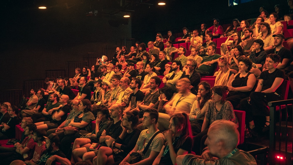 Audience at the Sala Beckett, ICLC 2025. Photo by Miquel Martinez.